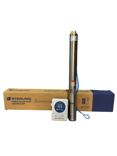 STERLING 280v 285m HEAD 3000w SOLAR HYBRID SUBMERSIBLE PUMP