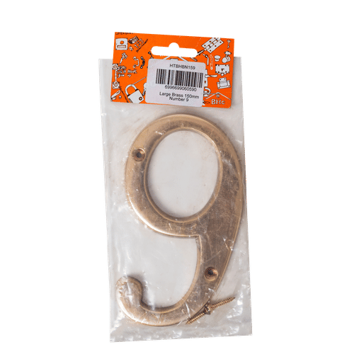 BHC LARGE 150mm No.9 BRASS NUMBER