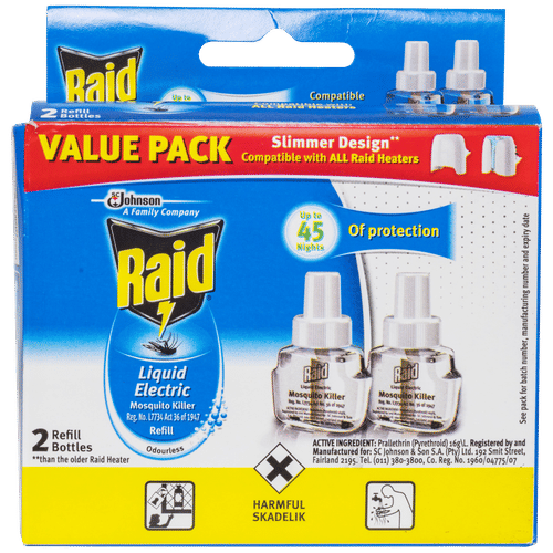 RAID 2 PACK 33ml LIQUID MOSQUITO REFILL