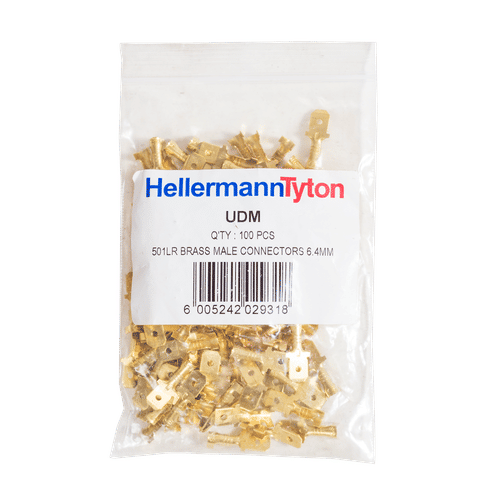 HELLERMANN TYTON BRASS UDM MALE TERMINAL