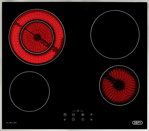 DEFY BLACK 60cm SLIMELINE DUAL ZONE VITROCERAMIC HOB 
