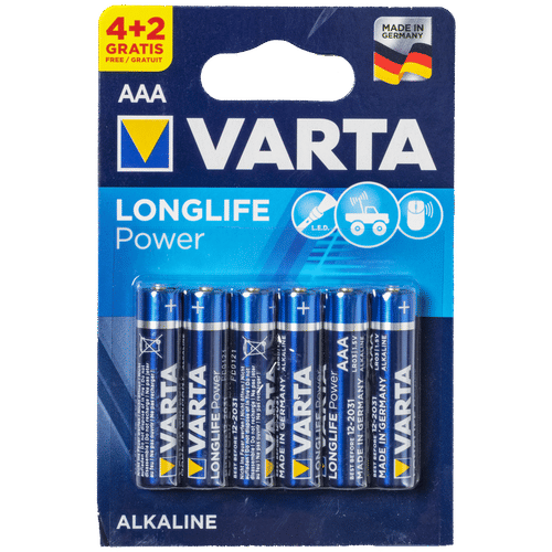 VARTA LONG LIFE POWER 4+2 PACK AAA ALKALINE BATTERY