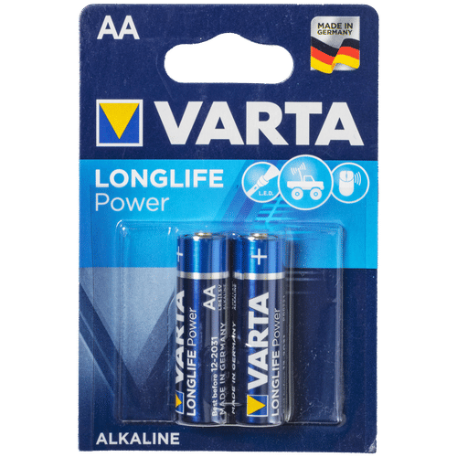 VARTA LONG LIFE POWER 2 PACK AA ALKALINE BATTERY