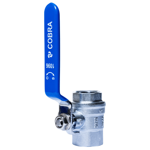 COBRA NIKEL PLATED MILD STEEL HANDLE FxF 20mm BALL VALVE