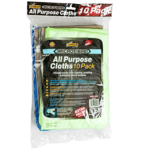 SHIELD MICROFIBRE 10 PACK ALL PURPOSE CLOTHS