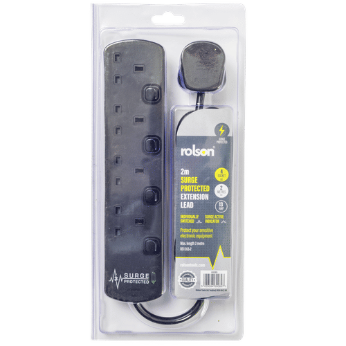 ROLSON SWITCHED SURGE PROTECTOR 13Amp 4Way EXTENSION LEAD