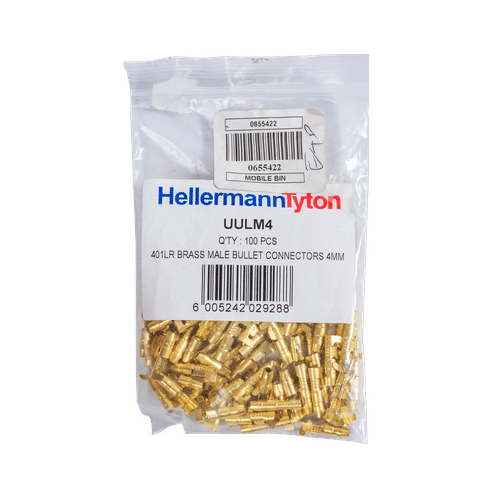 HELLERMANN TYTON UULM4 BRASS MALE BULLET TERMINAL