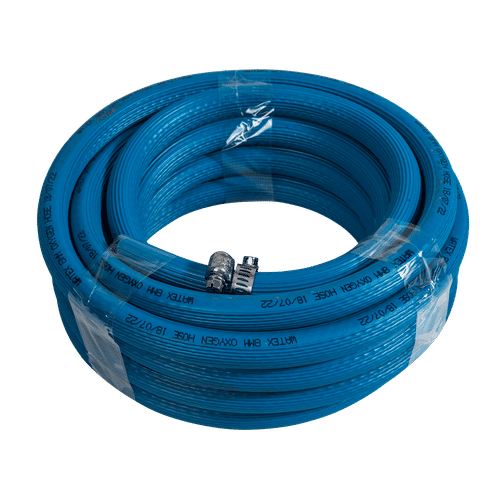 WATEX 8mm x 5m OXYGEN HOSE WITH CLAMPS