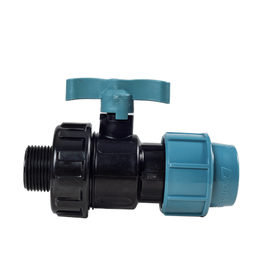 HDPE MALE 50mm SINGLE UNION BALL VALVE