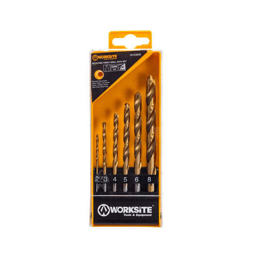 WORKSITE 6PIECE HSS TWIST DRILL BIT SET