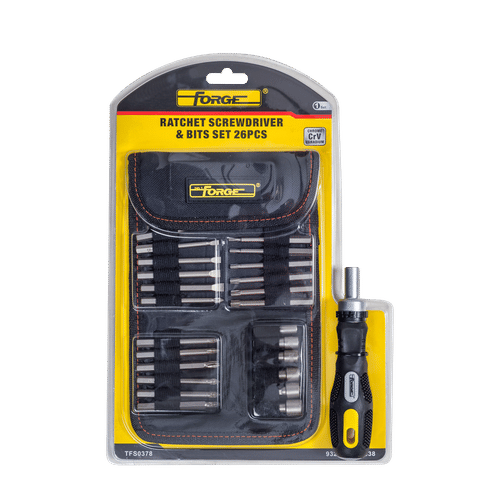 FORGE 26pc SCREWDRIVER RATCHET & BITS SET