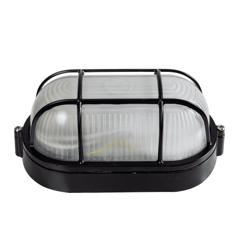 RADIANT ES BLACK 60w 200x110mm OVAL BULKHEAD FITTING