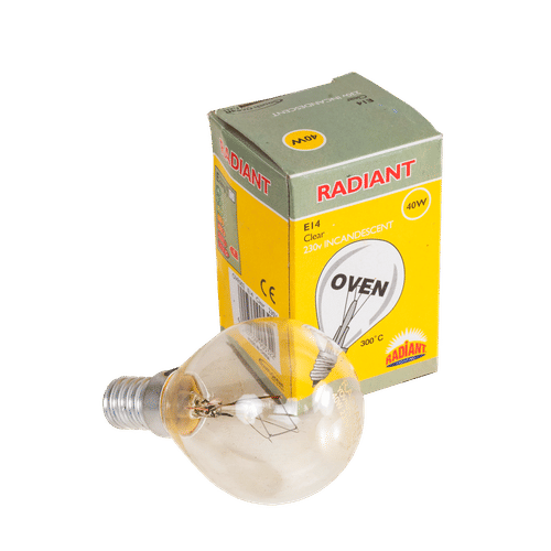 RADIANT SES E14 300° CLEAR 40w OVEN LAMP