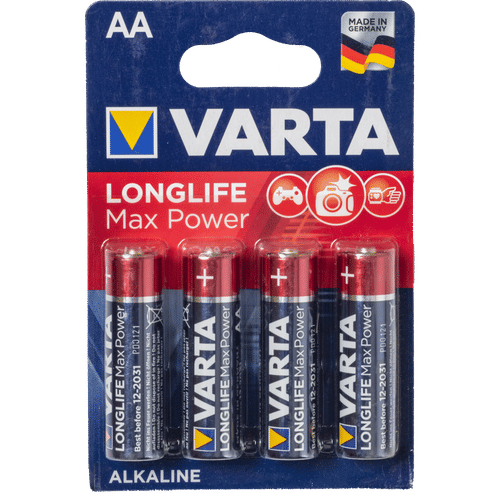 VARTA LONG LIFE MAX POWER 4 PACK AAA ALKALINE BATTERY