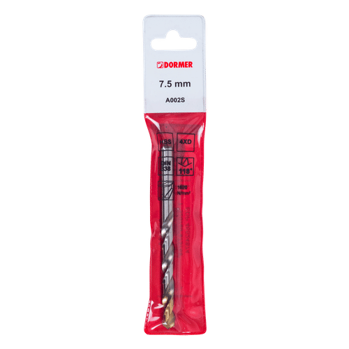 DORMER 7.5mm HSS DRILL BIT