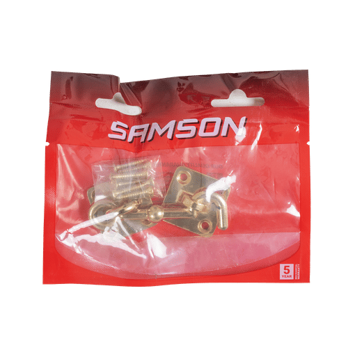 SAMSON BRASS PLATED 75mm CABIN HOOK