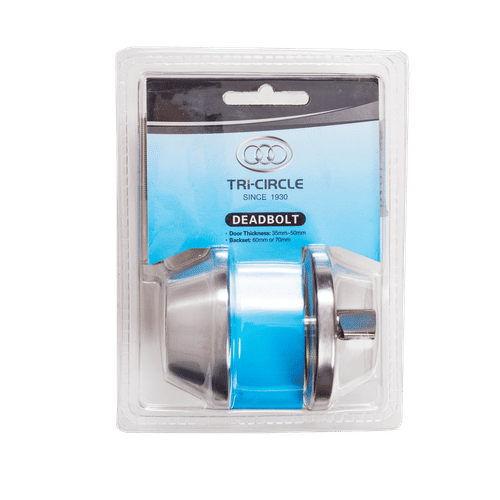 TRI-CIRCLE D101-SS-BLISTER DEAD BOLT SATIN STAINLESS STEEL DOOR LOCK