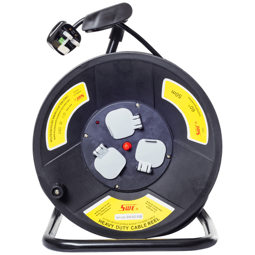 SWE 3CORE 3GANG 1.5mmx50m 13a HEAVY DUTY CABLE REEL 