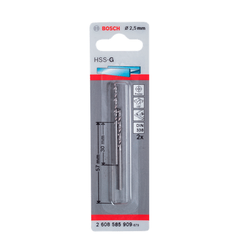 BOSCH PROFESSIONAL POINT TEQ 2.5x30x57mm HSS DRILL BIT