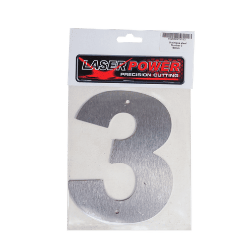 LASER POWER No.3 150mm STAINLESS STEEL NUMBER