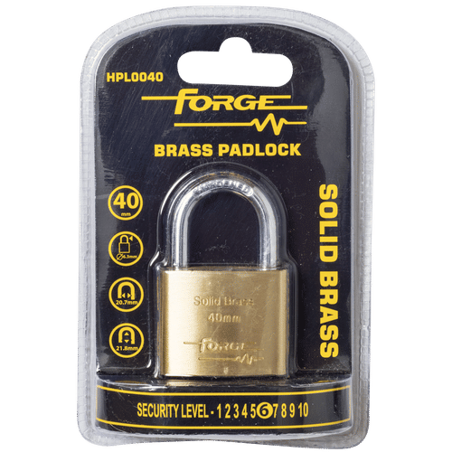 FORGE HPL0040 BRASS 40mm PADLOCK