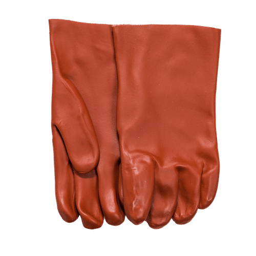 PVC BROWN / RED 26cm SHORT GLOVES