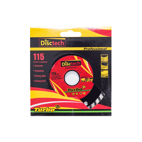 DISCTECH TURBO RIBBED 115mm DIAMOND CUTTING DISC 