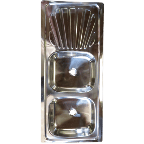 AQUATECH STAINLESS STEEL DOUBLE END 1200x533x0.6mm DROP IN SINK