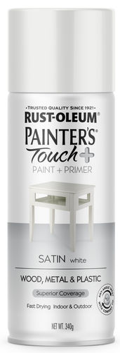 RUSTOLEUM PAINTER'S TOUCH + SATIN WHITE 340g SPRAY PAINT