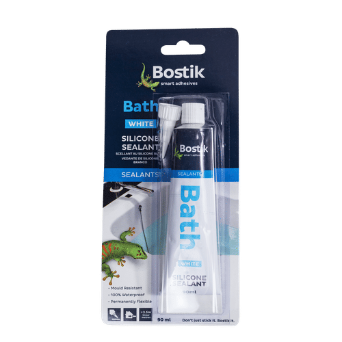 BOSTIK 90ml WHITE BATH SILICONE SEALANT 