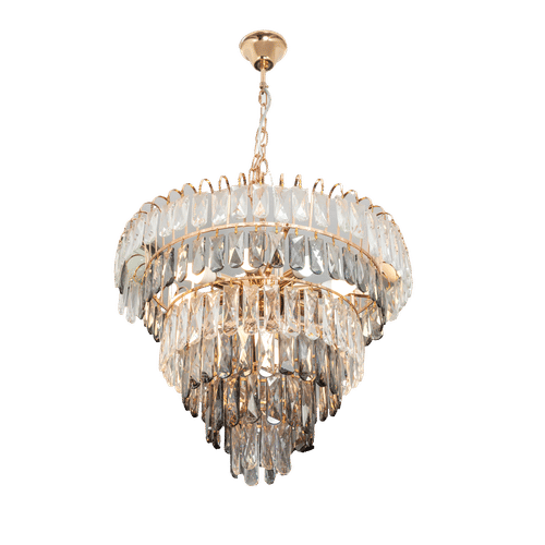 BRIGHT STAR SES POLISHED BRASS CRYSTAL 10x40w PENDANT FITTING