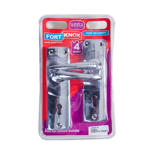 FORT KNOX CHROME PLATED 4 LEVER LOCKSET