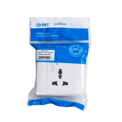 CHINT NEW7 MULTIFUCTION 13a 1GANG SINGLE SOCKET WITH USB