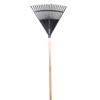 FORGE PLASTIC LEAF RAKE WITH WOODEN HANDLE
