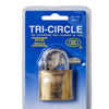 TRI-CIRCLE BRASS 38mm PADLOCK