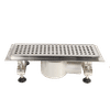 TBC 200mm LINEAR CHANNEL FLOOR DRAIN WITH STAINLESS STEEL CASE & WAVE GRATE