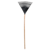 FORGE PLASTIC LEAF RAKE WITH WOODEN HANDLE