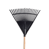 FORGE PLASTIC LEAF RAKE WITH WOODEN HANDLE