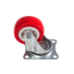 PVC RED 2" FIXED CASTOR WHEEL