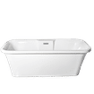 AMBER FREESTANDING WHITE 1700x600x550mm BATH TUB