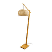 BRIGHTSTAR WOOD & METAL FLOOR LAMP WITH BAMBOO SHADE