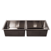 AQUATECH STAINLESS STEEL DOUBLE BOWL 1030x435mm WASHTROUGH + WASTE AND PLUG