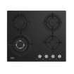 DEFY BLACK 60cm SLIMLINE GAS ON GLASS WITH WOK 