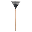 FORGE PLASTIC LEAF RAKE WITH WOODEN HANDLE