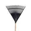 FORGE PLASTIC LEAF RAKE WITH WOODEN HANDLE