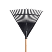 FORGE PLASTIC LEAF RAKE WITH WOODEN HANDLE