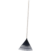 FORGE PLASTIC LEAF RAKE WITH WOODEN HANDLE