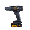 CAT 18V BRUSHED HAMMER DRILL+CHARGER & 2x2Ah BATTERIES