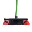 ADDIS PLASTIC BLACK BUDGET BROOM WITH WOODEN HANDLE