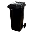 120Lt BLACK WHEELIE BIN